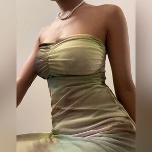 Bershka Strapless Multicolor Dress